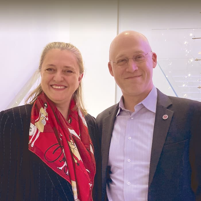 Steve Feyer, pictured with Dean Isabelle Bajeux-Besnainou