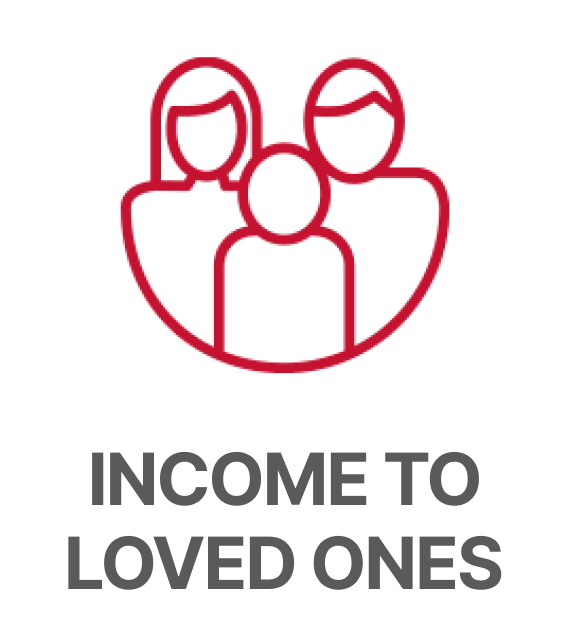income to loved ones