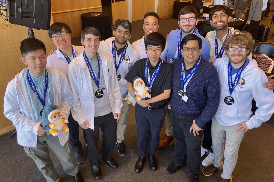 Students from the CMU hacking team posing for a picture at the MITRE eCTF award ceremony.