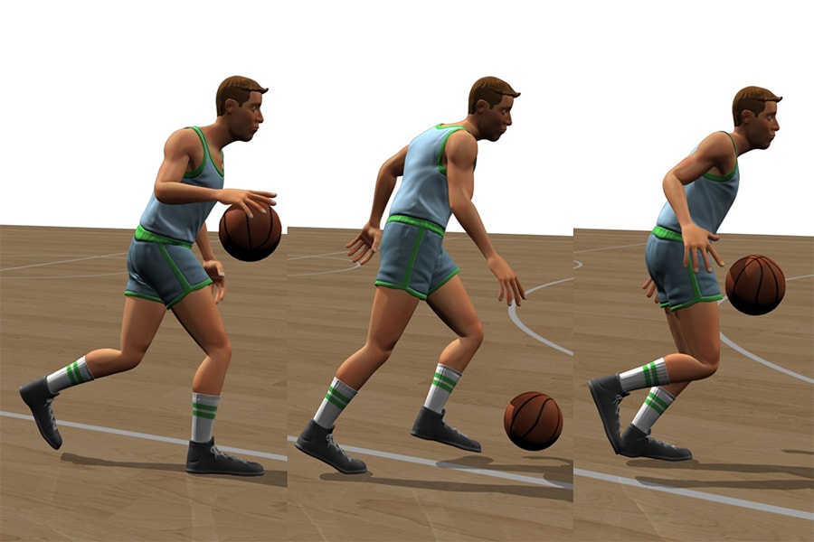 Image of basketball player dribbling a ball