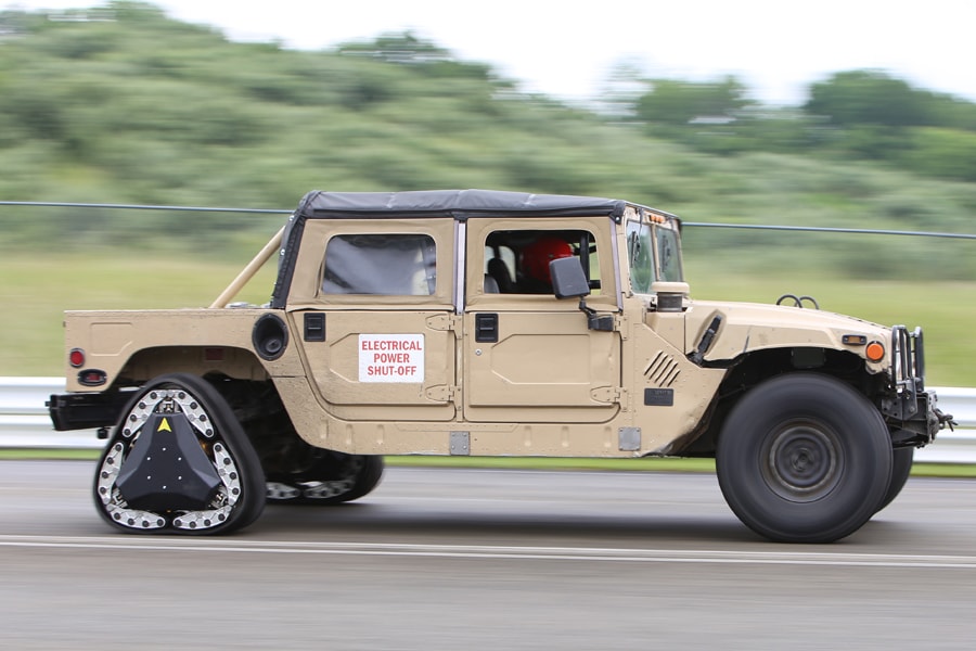 Image of truck with different shaped wheels