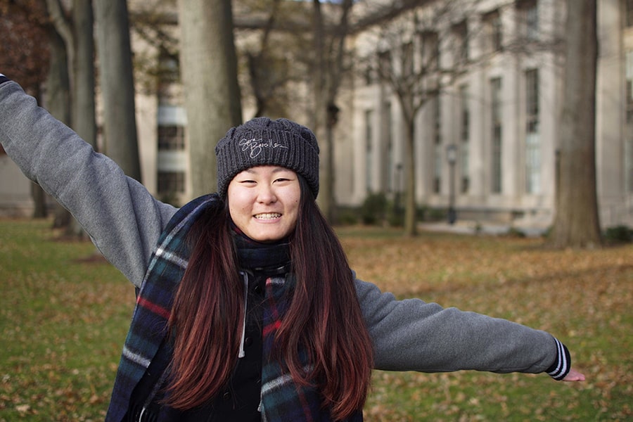 image of Rie Ohta on Flagstaff Hill in Schenley Park