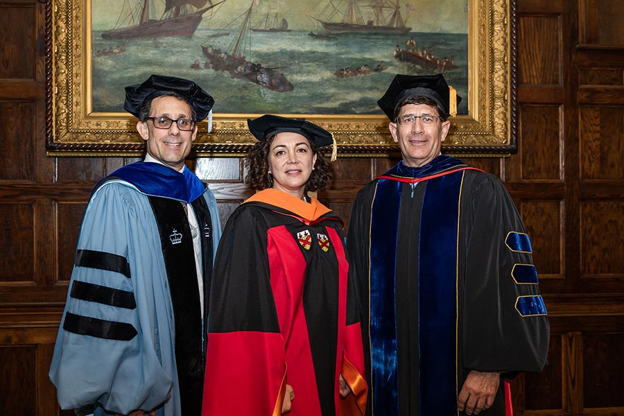 Sevin with the Deans at commencement