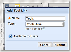 Add Tool Link to Tools Area Screenshot
