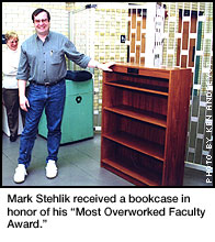 Mark Stehlik & his awarded bookcase
