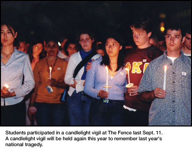 Candlelight vigil after Sept. 11 last year