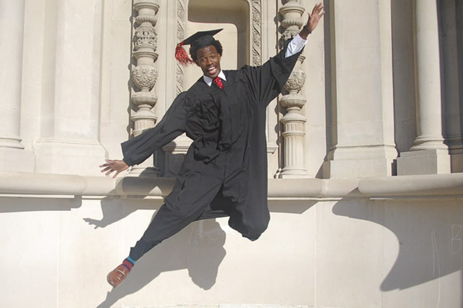 A photo of graduating student Joshua Pinckney