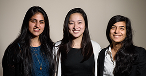 Pooja Penninti, Sophie Zhao and Avni Pherwani present their app Sentiment Analysis for Businesses.