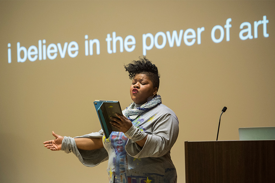 Citizen artist Vanessa German at Blackness, Citizenship and the Arts.