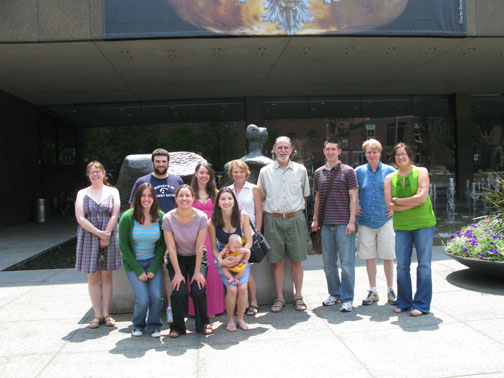 As of summer 2010 the group included: (back row L-R) Cressida Magaro, Jordan Lippman, Maria Ptouchkina (summer intern), Audrey Russo, David Klahr, Bryan Matlen, Kevin Willows, Dana Mowery (pboe) (front row L-R) Trisha Fultz (summer intern), Stephanie Siler, Jamie Jirout with baby Riley. The two summer interns are from PSLC. Dana Mowery is a science teacher at the Pittsburgh Public School SciTech Academy.