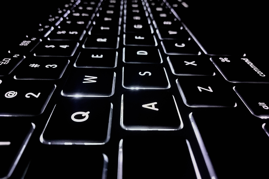 Close up picture of a lit keyboard