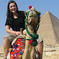 Megan Larcom, Fulbright Scholar, on camel