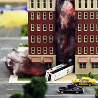 3D mock-up of a disaster scene