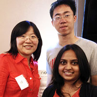 Pictured from left to right: Practicum team Xiao Pan, Shen-Hao Tsao and Neha Sinha