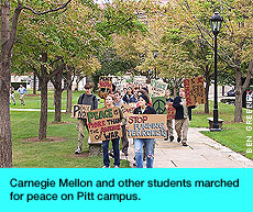Carnegie Mellon Peace walk at Pitt