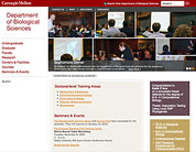 picture of biology department's homepage