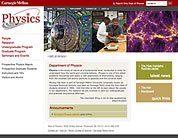 picture of physics department's homepage