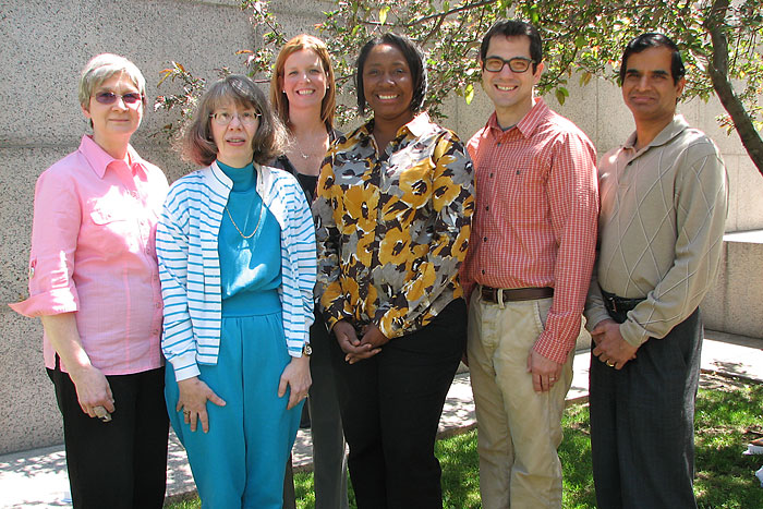 Left to right: Phyllis Poznik, Stella Andreoletti, Kristen Rotolo, Lillian Crawford, Jeff Moreci, and Raghurama Reddy