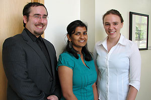 From left: Sam Rauhala, Sonal Shruti and Cameron Exner.