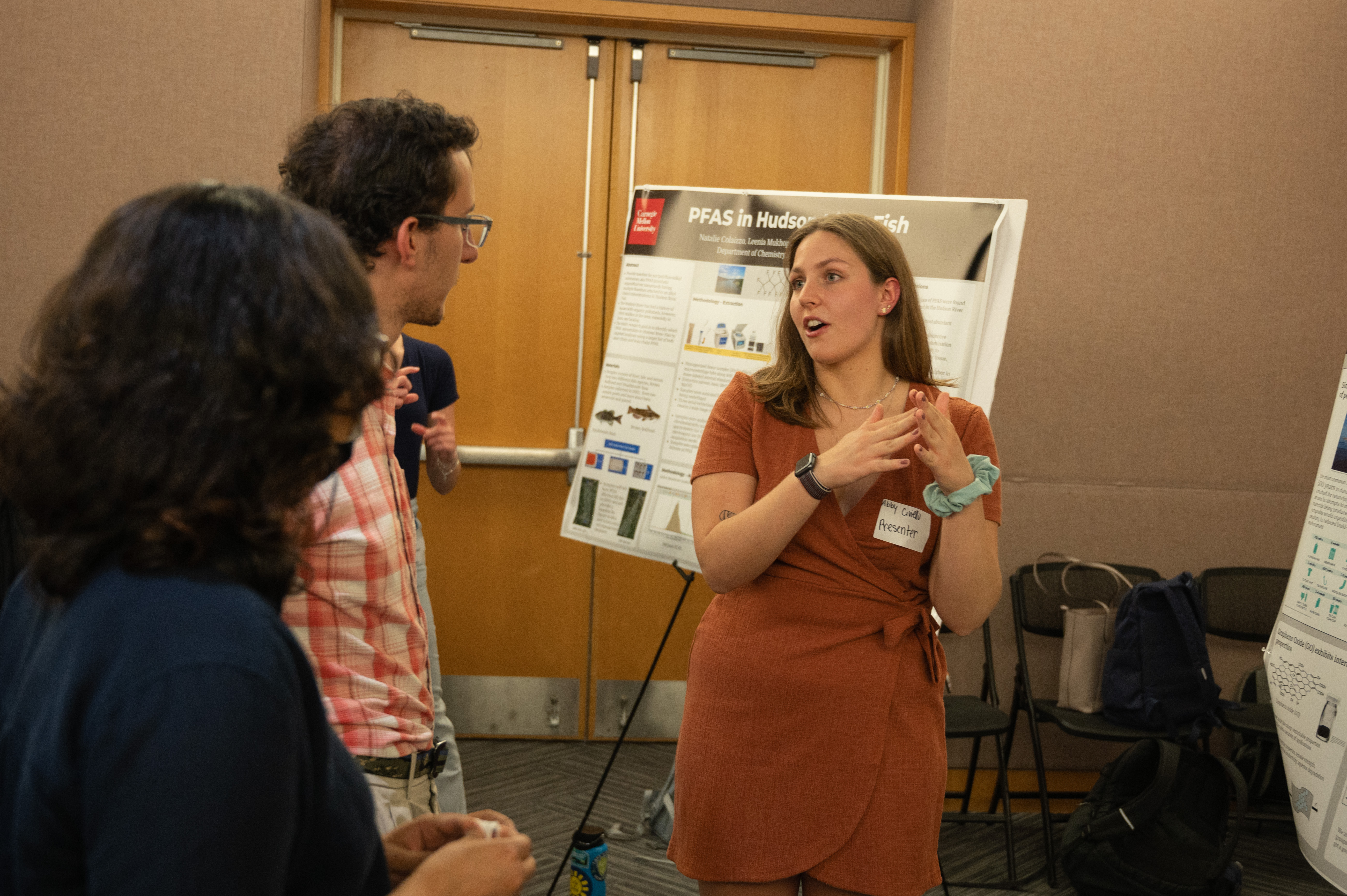 Abby Civiello presents her research during the SSP poster session