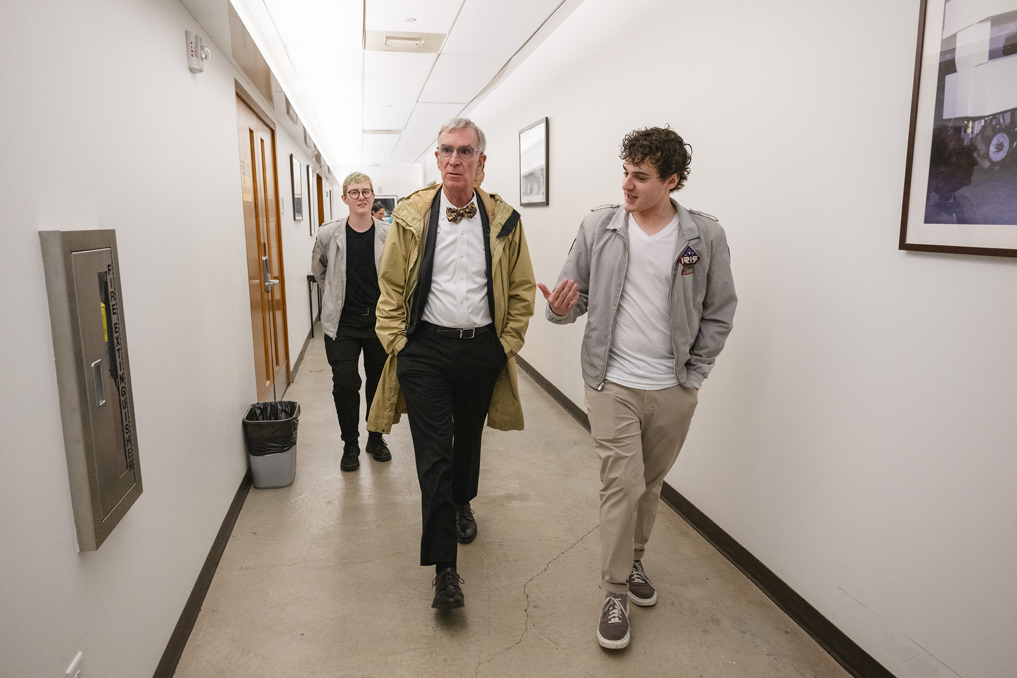 Bill Nye walks with Nikolai Stefanov