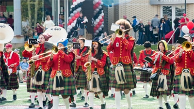 Kiltie Band on Scotty Saturday
