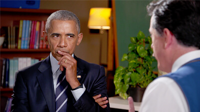 Obama and Colbert