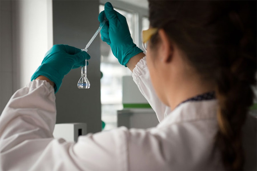 Image of a student in a lab