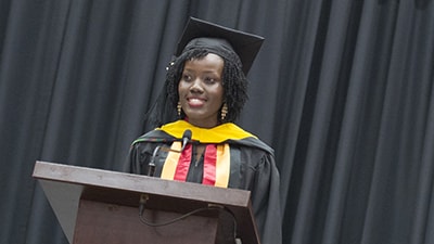 Image of student speaker Joan Rachel Nkiriki