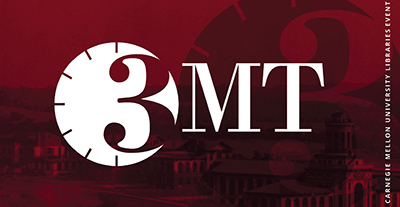 3MT clock logo with text 3MT Three Minute Thesis