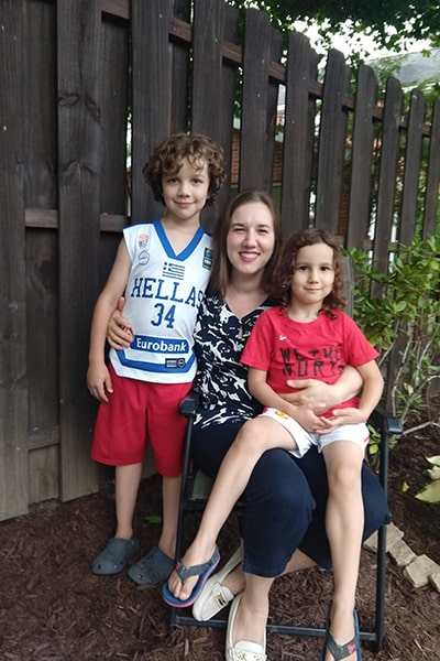 Christina Bjorndahl with her two children