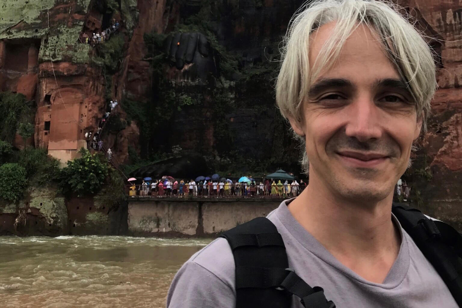 image of David Anderson with lake behind him