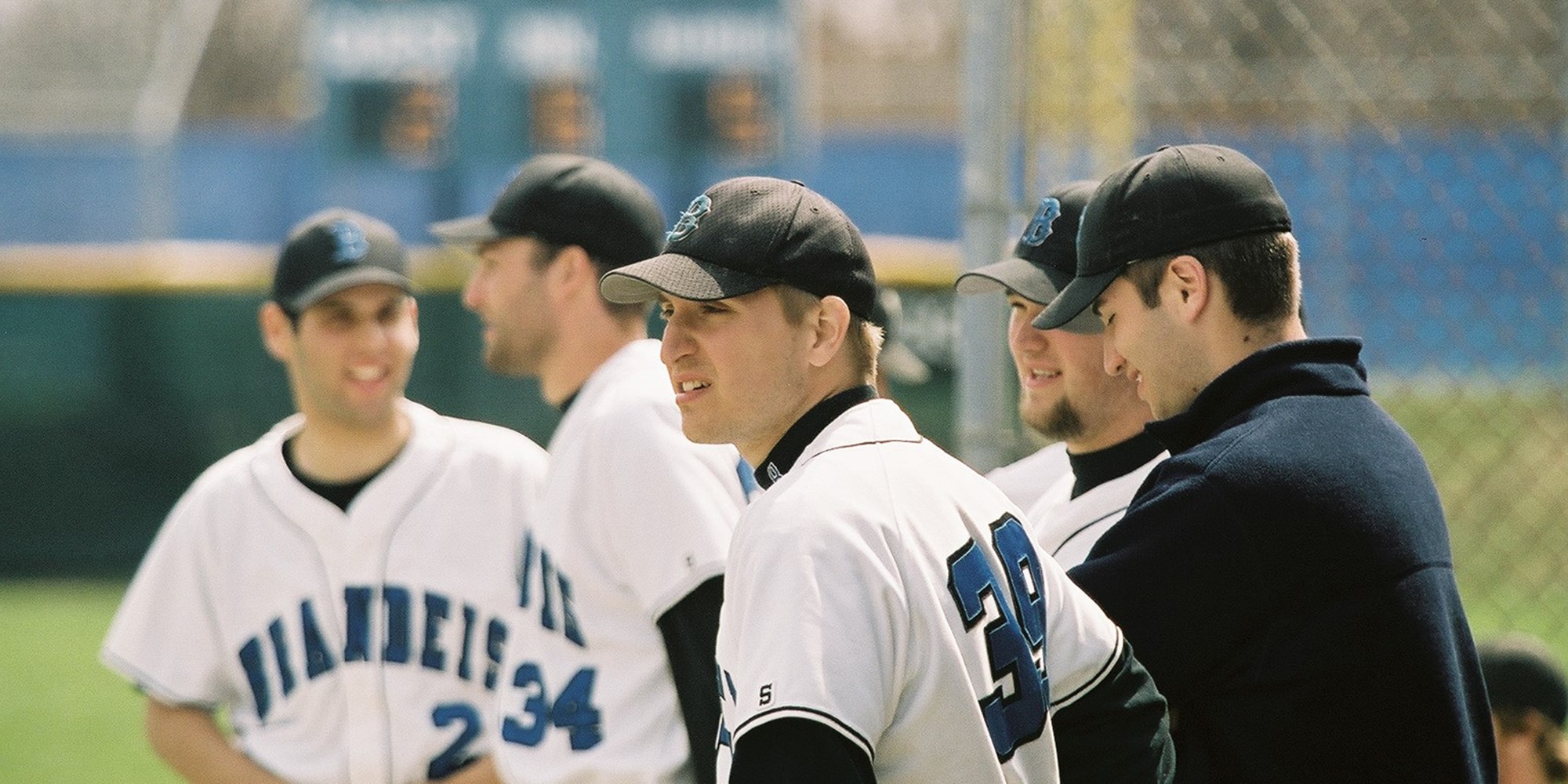 Josh Center with his baseball team at Brandeis University