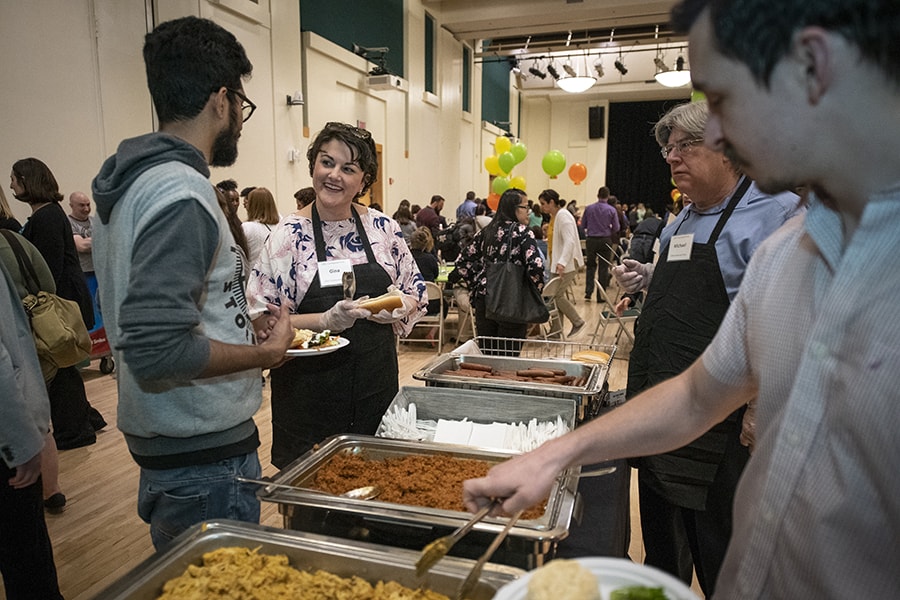 image of Gina Casalegno at the buffet line