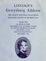 Lincoln's Gettysburg Address title page