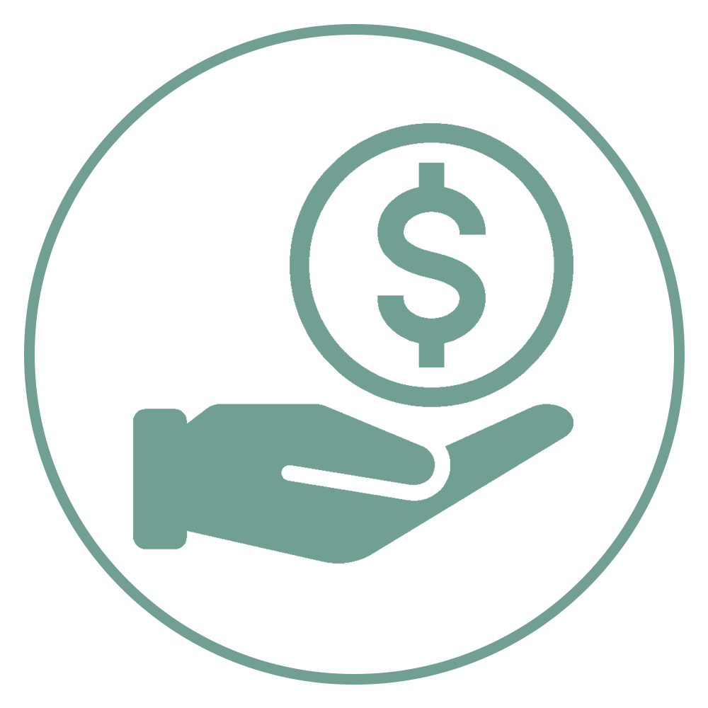 Hand holding money icon