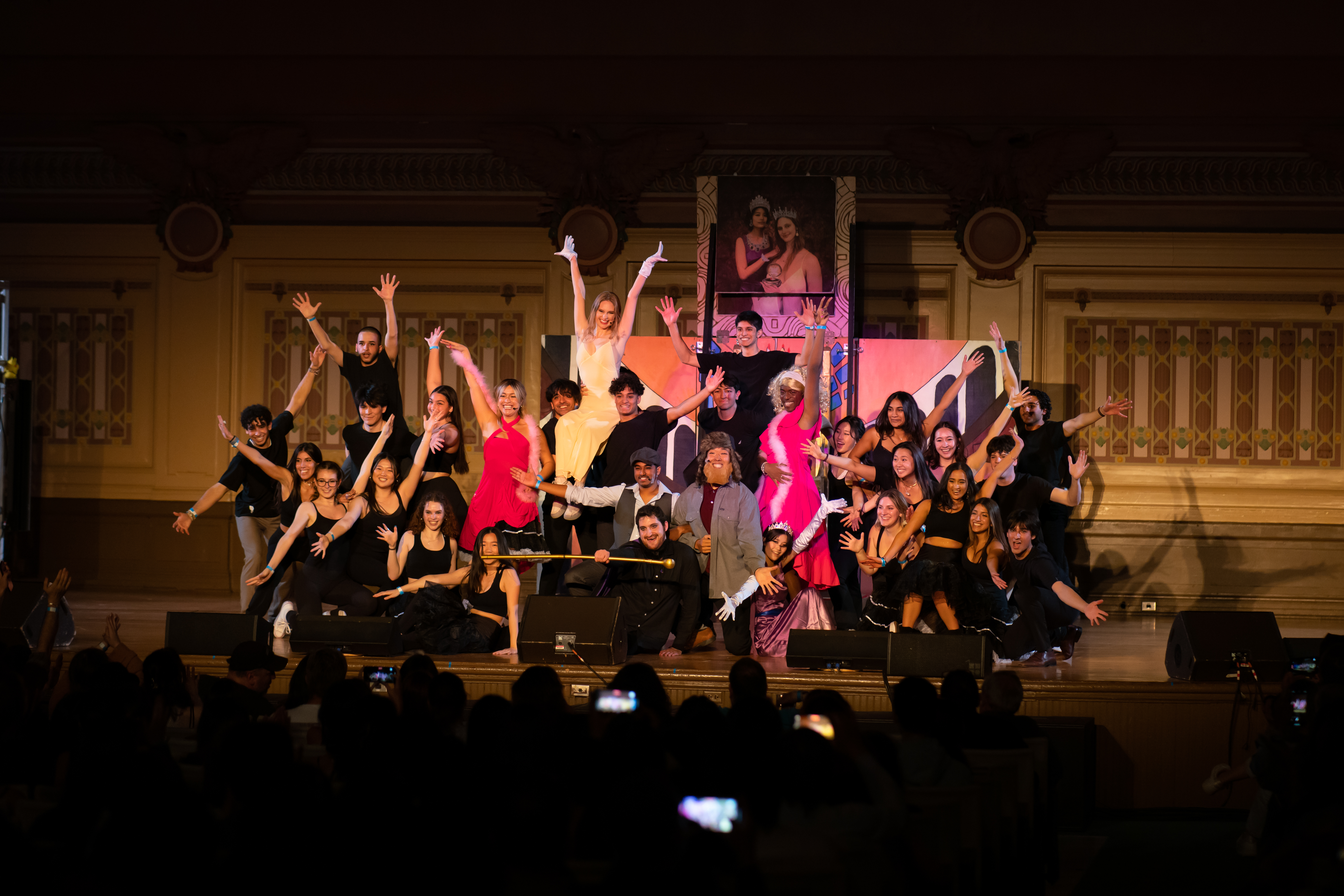 a photo of CMU students performing in Greek Sing