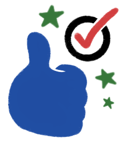 illustration thumbs up with checkmark