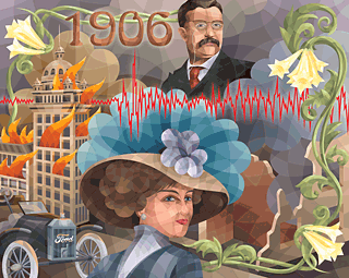 Graphic portraits of Margaret Morrison and Andrew Carnegie