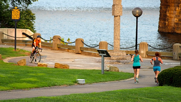 photo of running path along North Shore in Pittsburgh