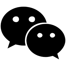 black and white WeChat logo