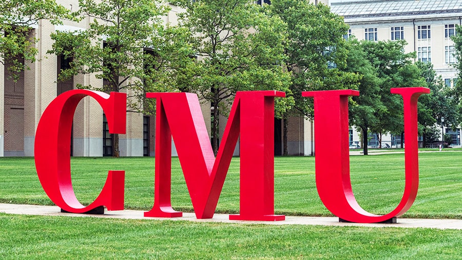 CMU red letters on campus