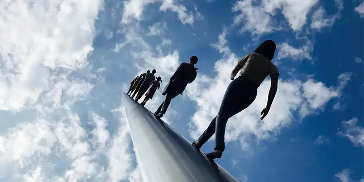 The Walking the Sky art installation on campus.