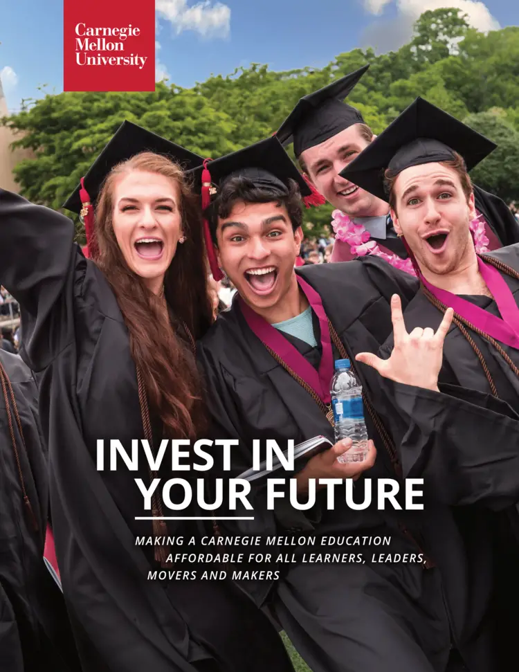 Students at graduation on cover of Invest in Your Future document