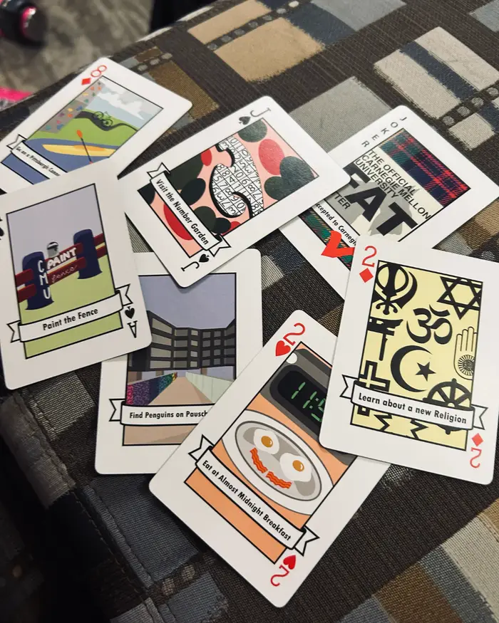 Cards that list must-do experiences at CMU