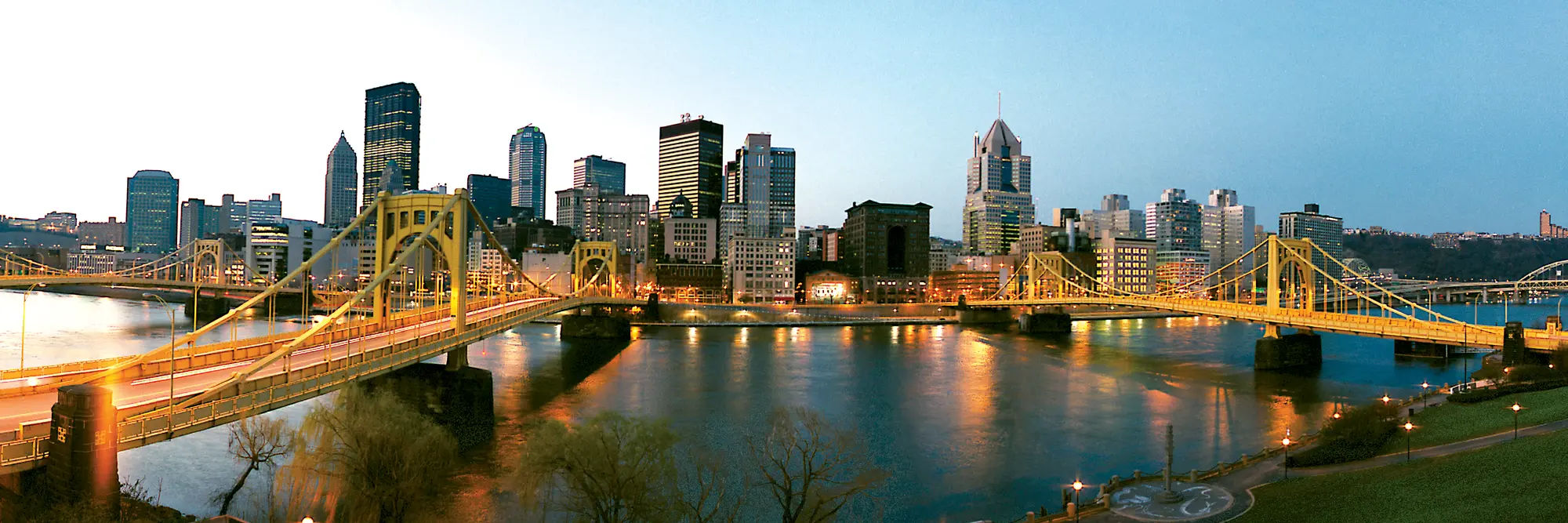 Downtown Pittsburgh, captured at dawn.