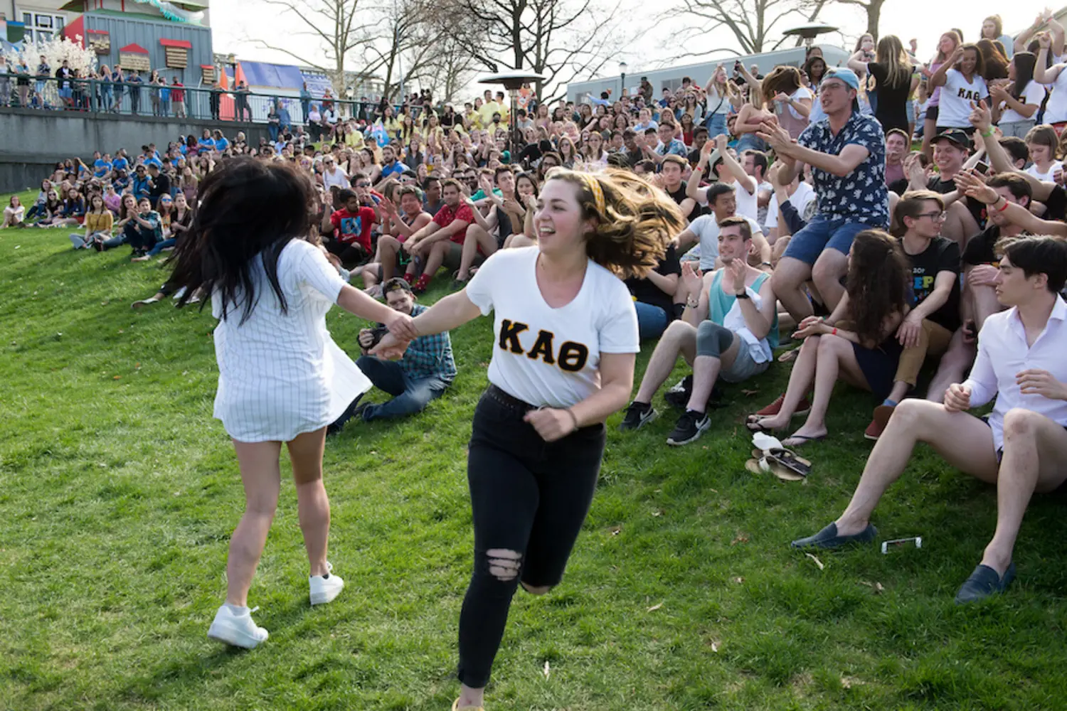 Students celebrate on The Cut during Spring Carnival