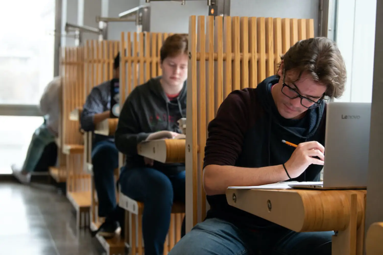 Students study at Hunt Library