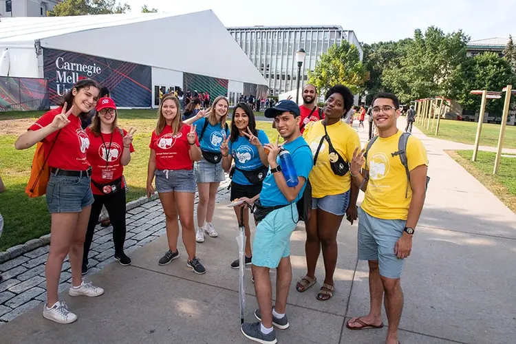 Students gather during Carnegie Mellon University's Orientation program