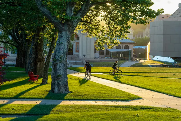 Biking on campus